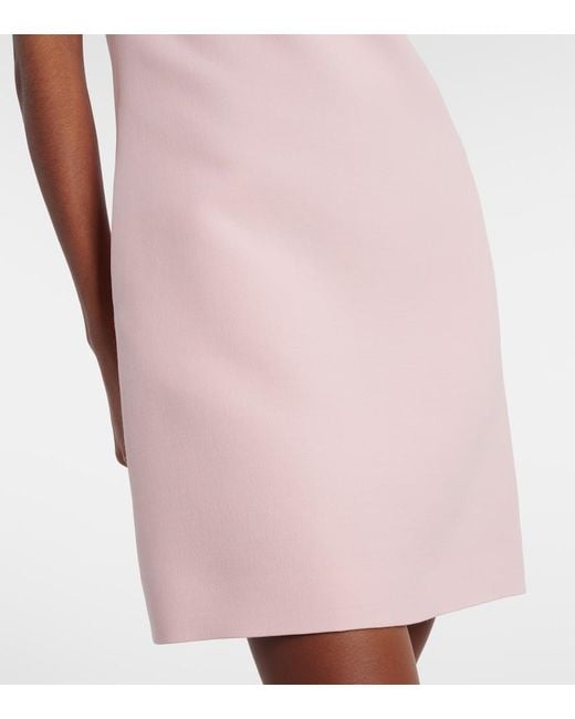 Valentino Pink Feather-Trimmed Turtleneck Crepe Couture Minidress