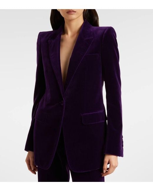 Blazer En Velours De Coton Tom Ford en coloris Blue