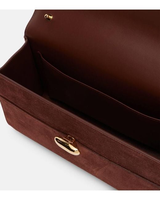 SAVETTE Red Schultertasche Symmetry 26 Aus Veloursleder