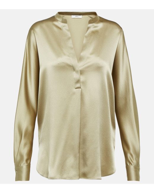 Vince Green Silk Satin Blouse