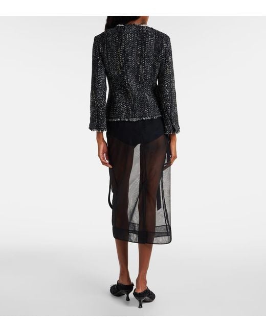 Simone Rocha Black Verzierte Jacke Aus Tweed