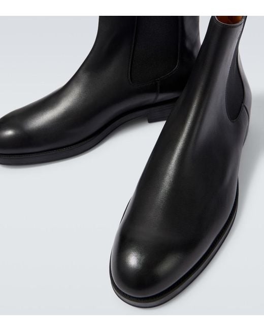 Tod's Black Leather Chelsea Boots for men