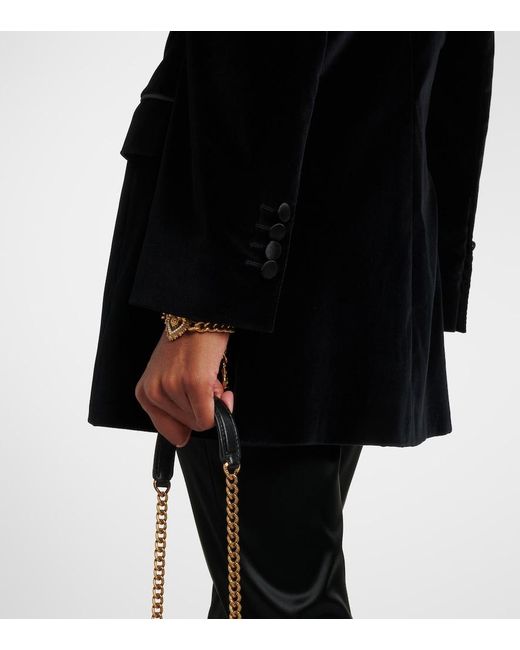 Dolce & Gabbana Black Cotton-Blend Velvet Tuxedo Jacket