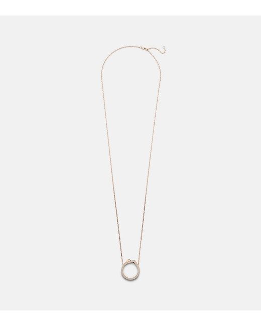 Repossi Metallic Antifer 18Kt Rose Pendant Necklace With Diamonds