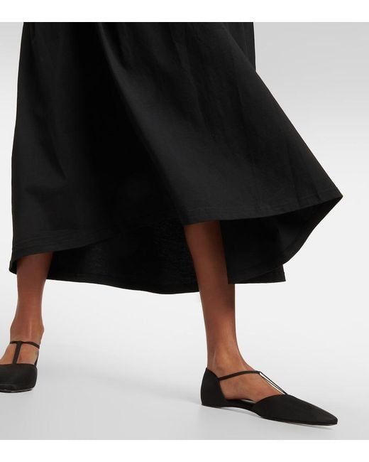 Totême  Black Sleeveless Cotton Midi Dress