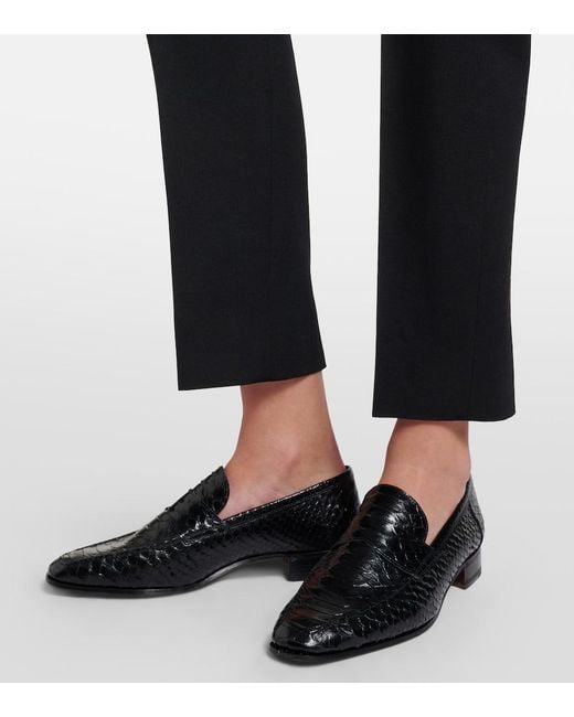 Paris Texas Black Vincent Croc-Effect Leather Loafers