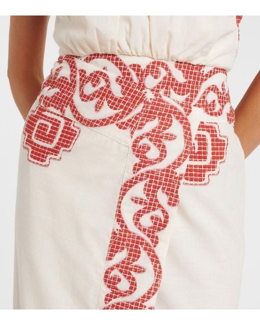 Johanna Ortiz Pink Printed Cotton Midi Dress