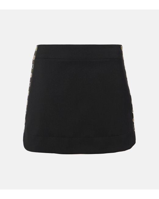 Mini-jupe en soie Emilio Pucci en coloris Black