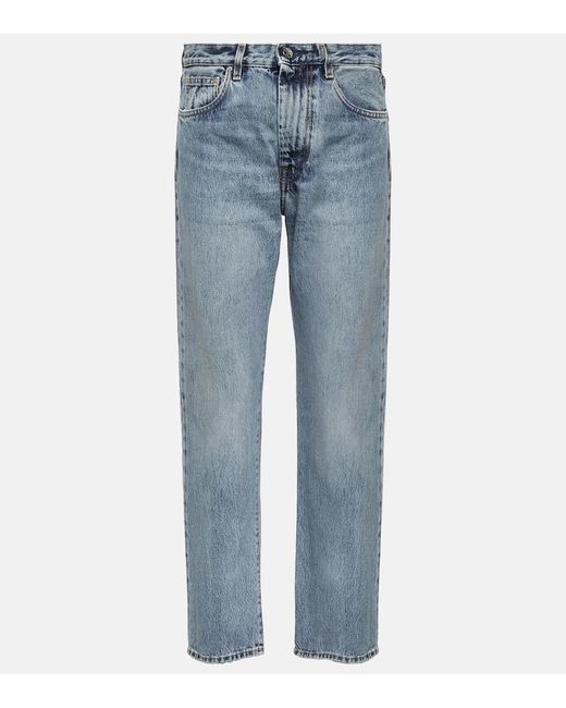 Totême  Blue Twisted Seam Mid-rise Straight Jeans