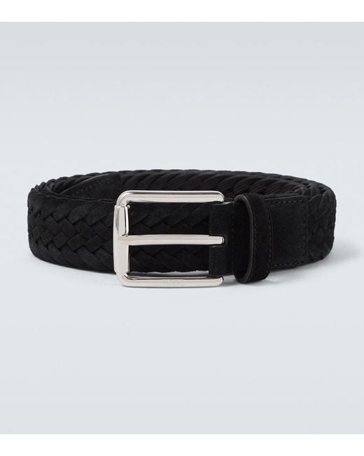 Tod's Black Braided Suede Belt for men