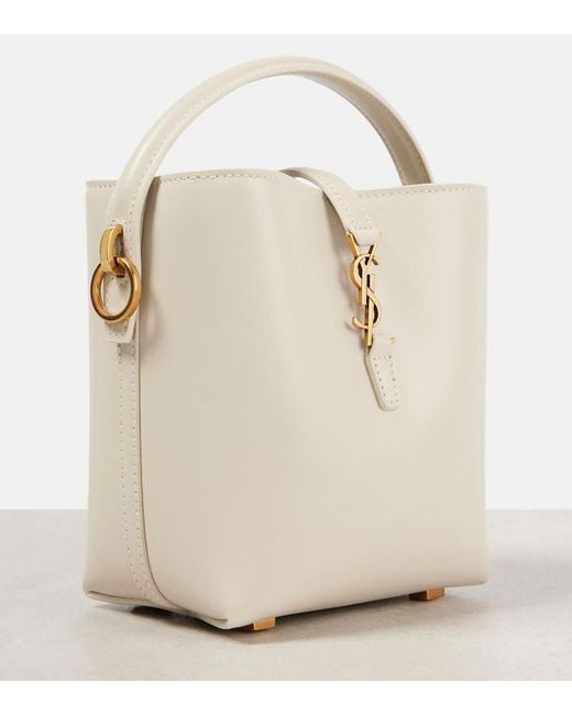 Bolso Saco Le 37 Mini De Piel Saint Laurent de color White