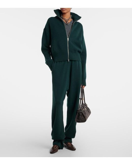 Extreme Cashmere Green N°142 Run Cashmere-Blend Sweatpants