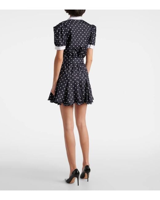 Rodarte Blue Polka Dot Silk Twill Minidress