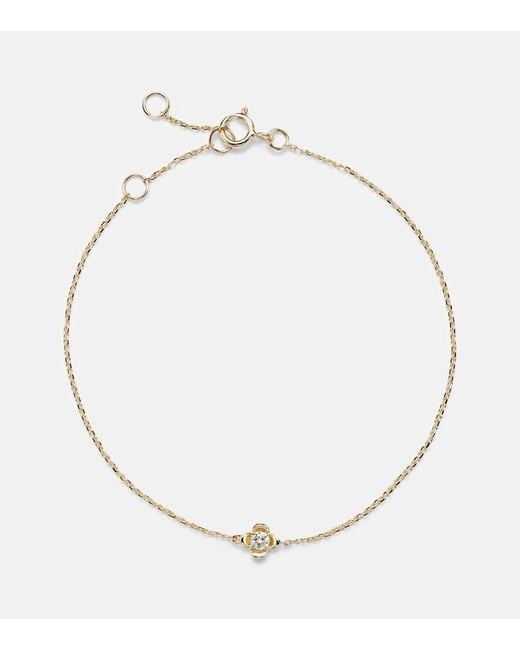 STONE AND STRAND Metallic Clover 14Kt Bracelet With Diamonds