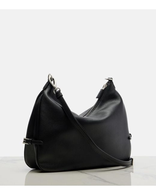 Prada Black Fold Large Leather Shoulder Bag