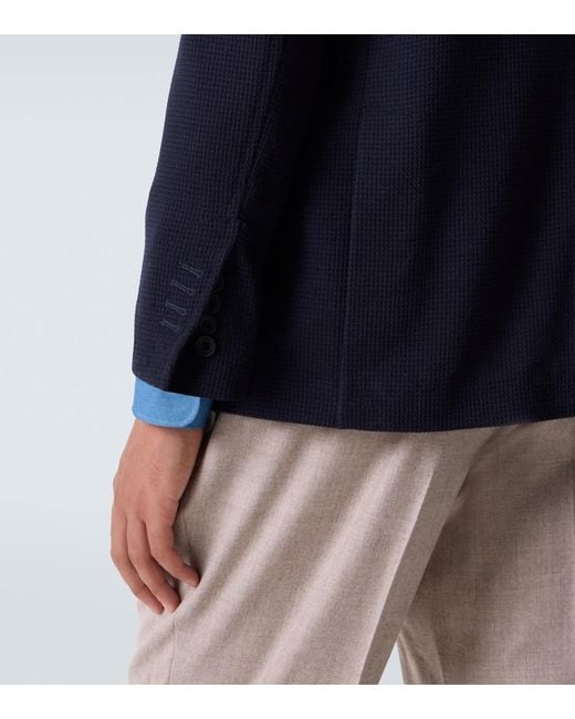Rubinacci Blue Wool Blazer for men