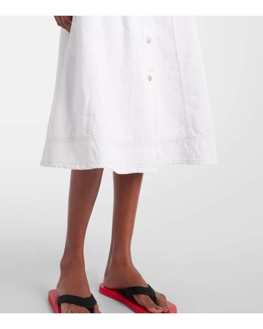 AG Jeans White Midikleid Saint Rahael Aus Denim