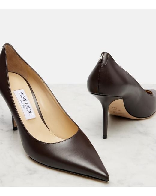 Jimmy Choo Brown Love 85 Leather Pumps