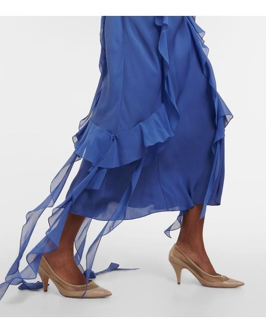 Khaite Natural River Leather And Mesh Pumps