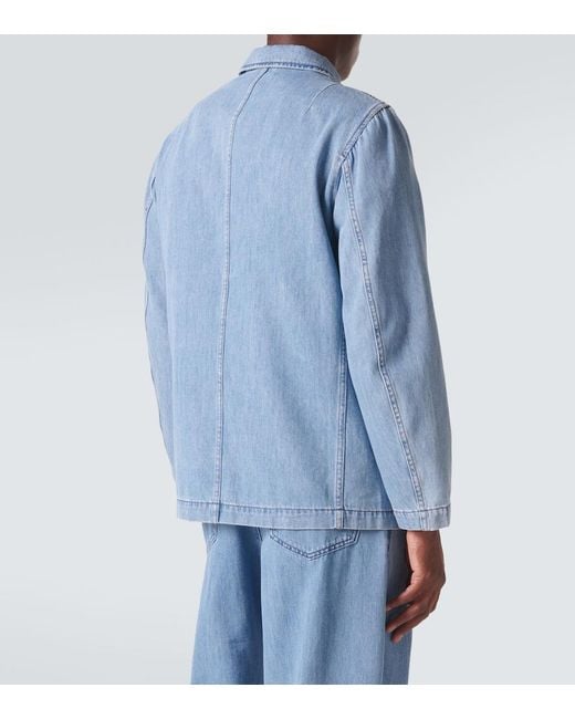 Dries Van Noten Blue Denim Overshirt for men