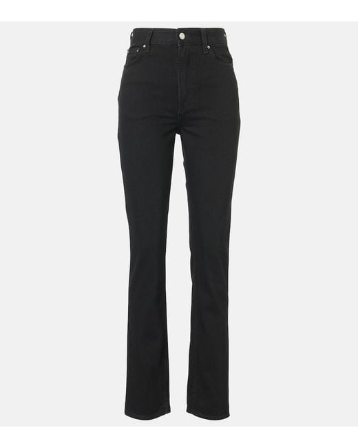 Totême Black High-Rise Slim Jeans
