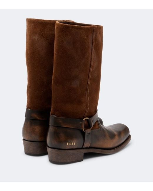 Golden Goose Deluxe Brand Brown Biker Leather Mid-Calf Boots