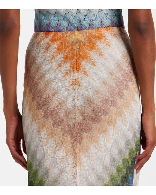 Missoni Blue Knitted Maxi Skirt