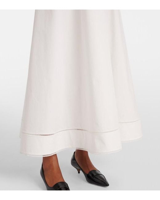 Rohe White Embroidered Cotton Poplin Midi Dress