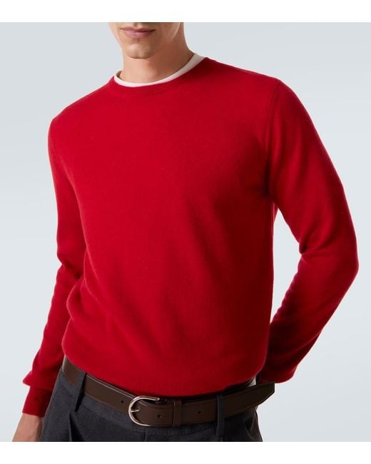 Rubinacci Red Cashmere Sweater for men