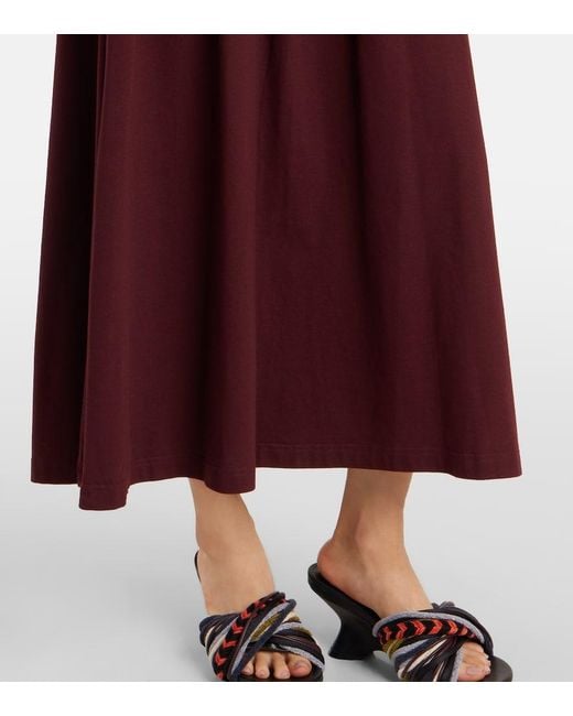 Plan C Purple Cotton Midi Dress