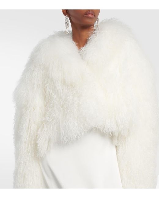 Magda Butrym White Shearling Jacket