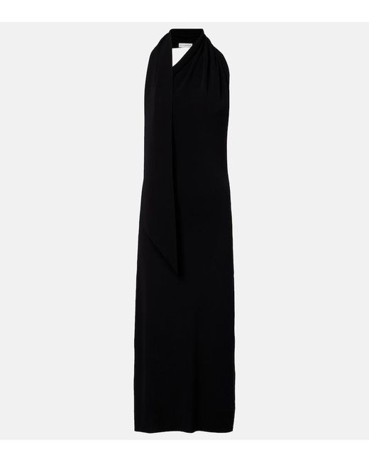 Altuzarra Black Mitchell Scarf-Detail Midi Dress