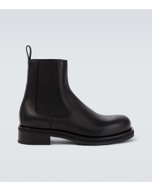 The Row Black Leather Chelsea Boots for men