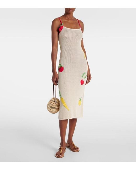 Staud White Adeline Crochet Cotton Beach Dress