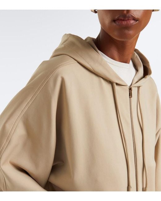 Max Mara Natural Caped Zip-Up Hoodie