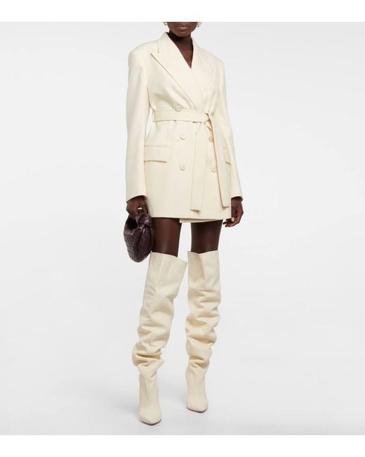 Paris Texas White Leather Over-the-knee Boots