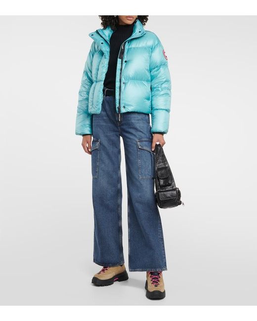 Canada Goose Cypress Cropped Puffer Jacket in Blue | Lyst