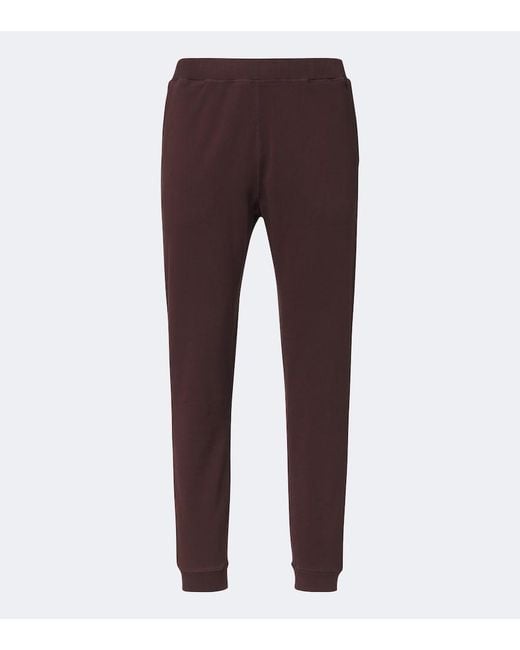 Sunspel Purple Loopback Cotton Sweatpants for men