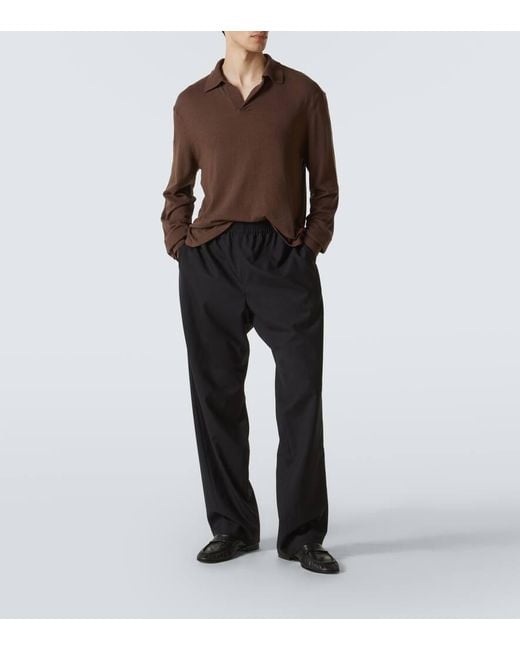 The Row Polohemd Stafford Aus Seide in Brown für Herren