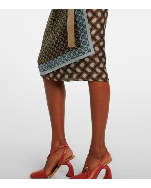 Dries Van Noten Multicolor Printed Silk Wrap Skirt