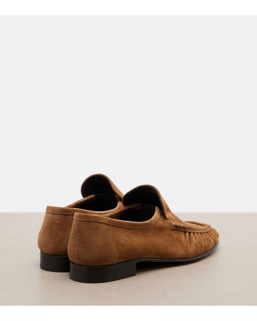 The Row Brown Soft Mocassin Two Suede Loafers
