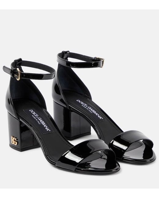 Dolce & Gabbana Black Sandalen aus Lackleder