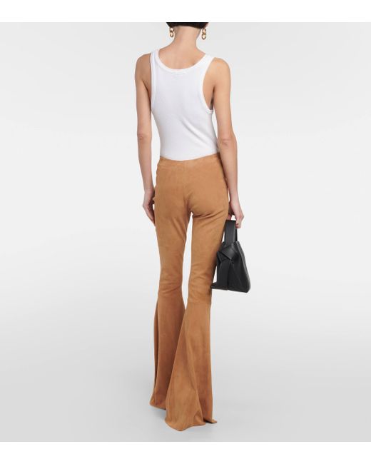 Stouls Brown Cherilyn Suede Flared Pants