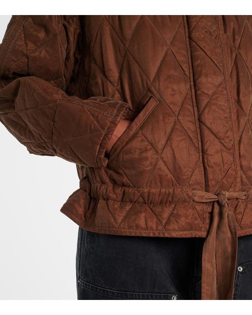 Isabel Marant Brown Zakiane Quilted Satin Jacket