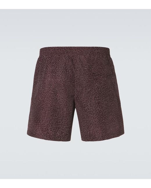 Brioni Purple Printed Swim Trunks for men