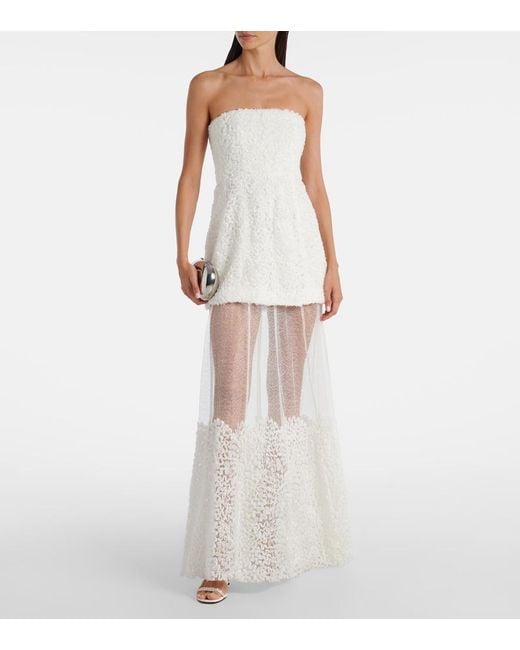Jonathan Simkhai White Marella Bustier Maxi Dress