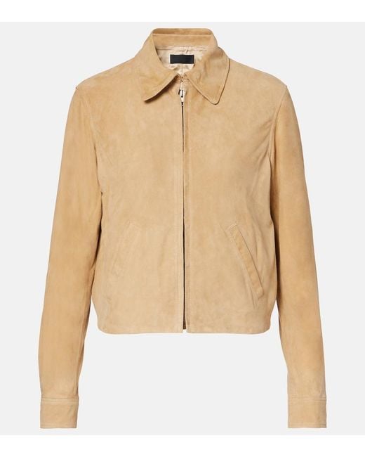 Nili Lotan Natural Beauvais Suede Jacket
