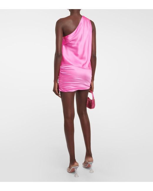 The Sei Pink Draped Silk Satin Top