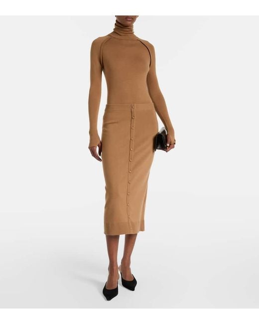 Pull A Col Roule En Laine Victoria Beckham en coloris Brown