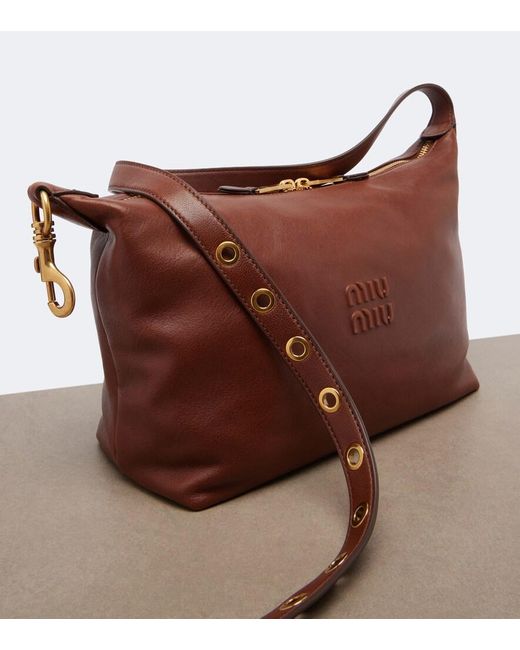 Miu Miu Red Spirit Leather Shoulder Bag